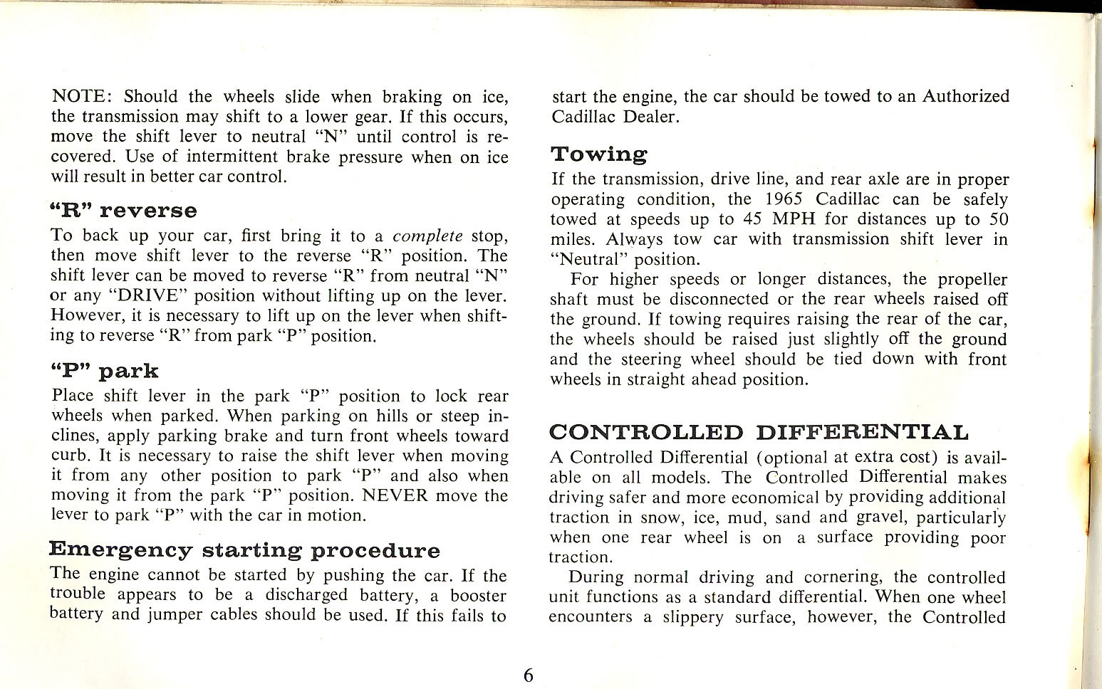 1965 Cadillac Owners Manual Page 7